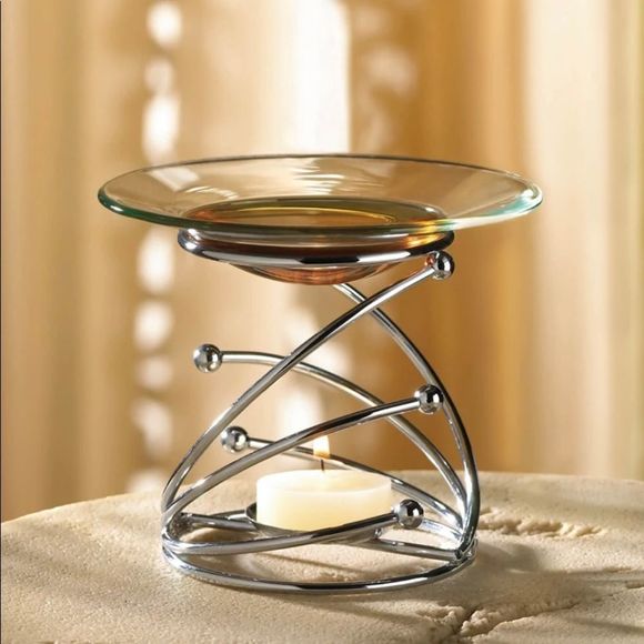 Other - New in Box- Silver Swirl Oil Warmer